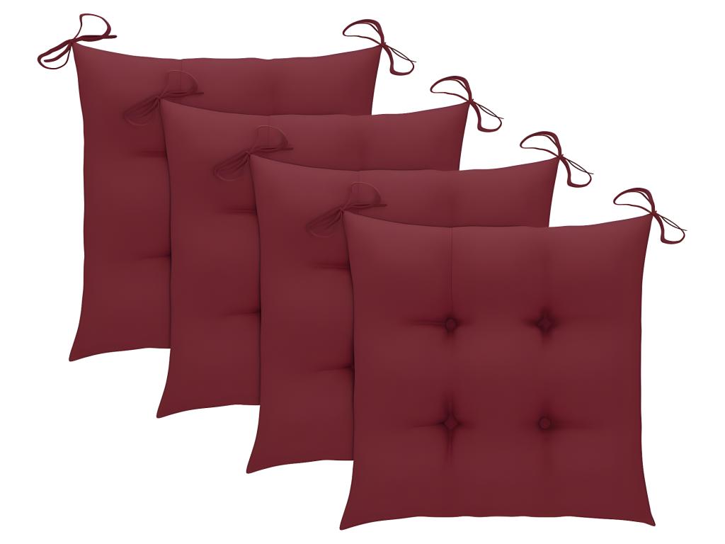 Chaises à manger d'extérieur lot de 4 et coussins Lumenao massif SKEL81532