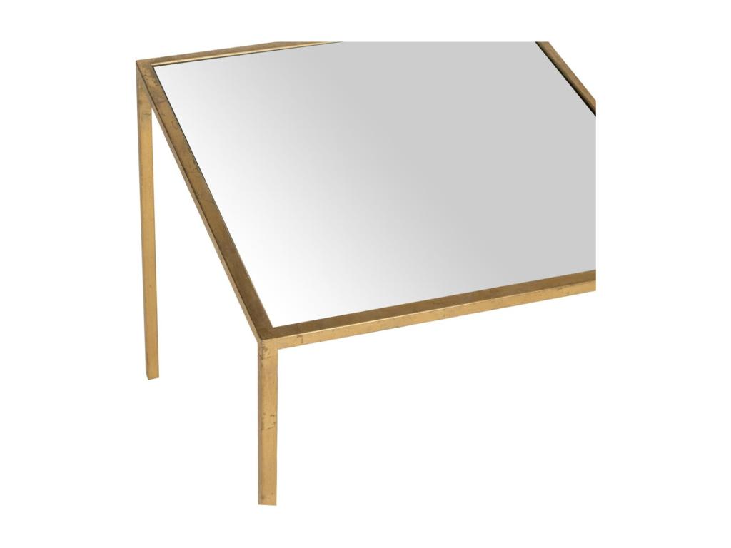 Table d'appoint Or et miroir 46x46x45,97 cm - Ventoriq JMRO44585