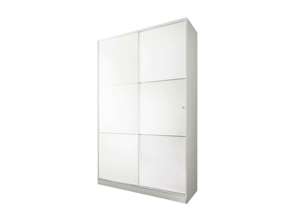 Ventoriq Armoire Armoire de Chambre avec 2 Portes coulissantes Armoire avec 4 étagères et Tringle à vêtements 120x50h200 cm Blanc GNXJ88770