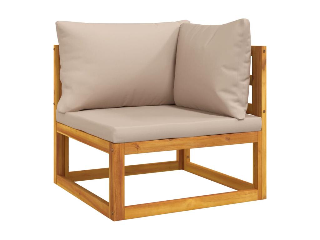 Salon de jardin 6 pcs avec coussins Ventoriq bois massif CFCK75458