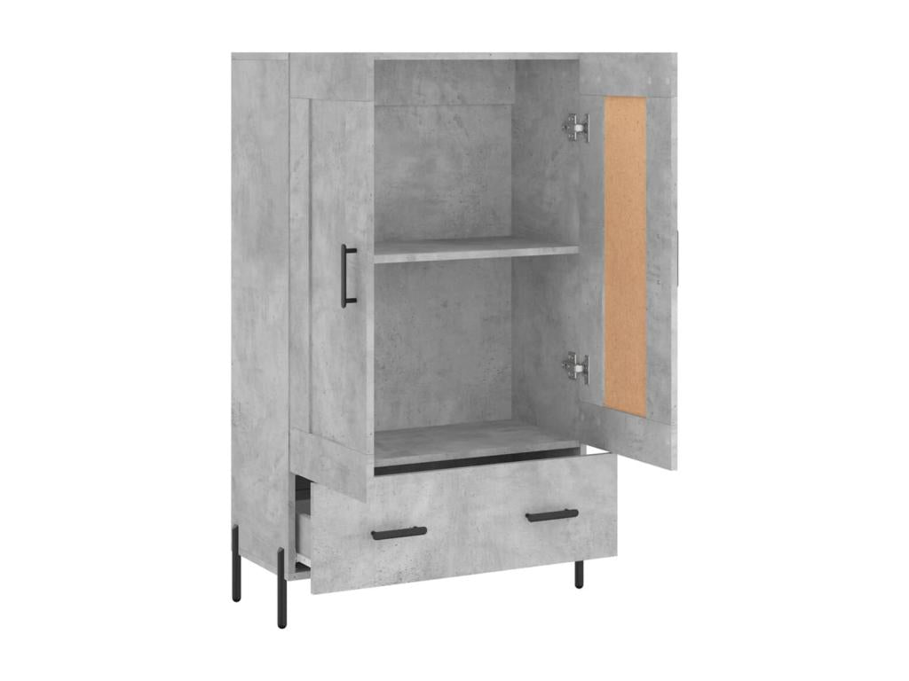Buffet haut gris béton 69,5x31x115 cm bois d'ingénierie SGKP15999