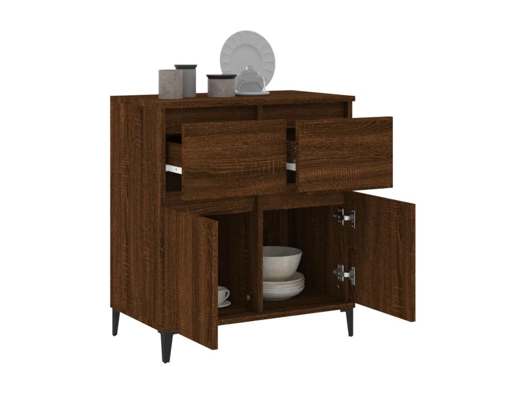 Buffet Chêne marron 60x35x70 cm Bois d'ingénierie QAYQ97159