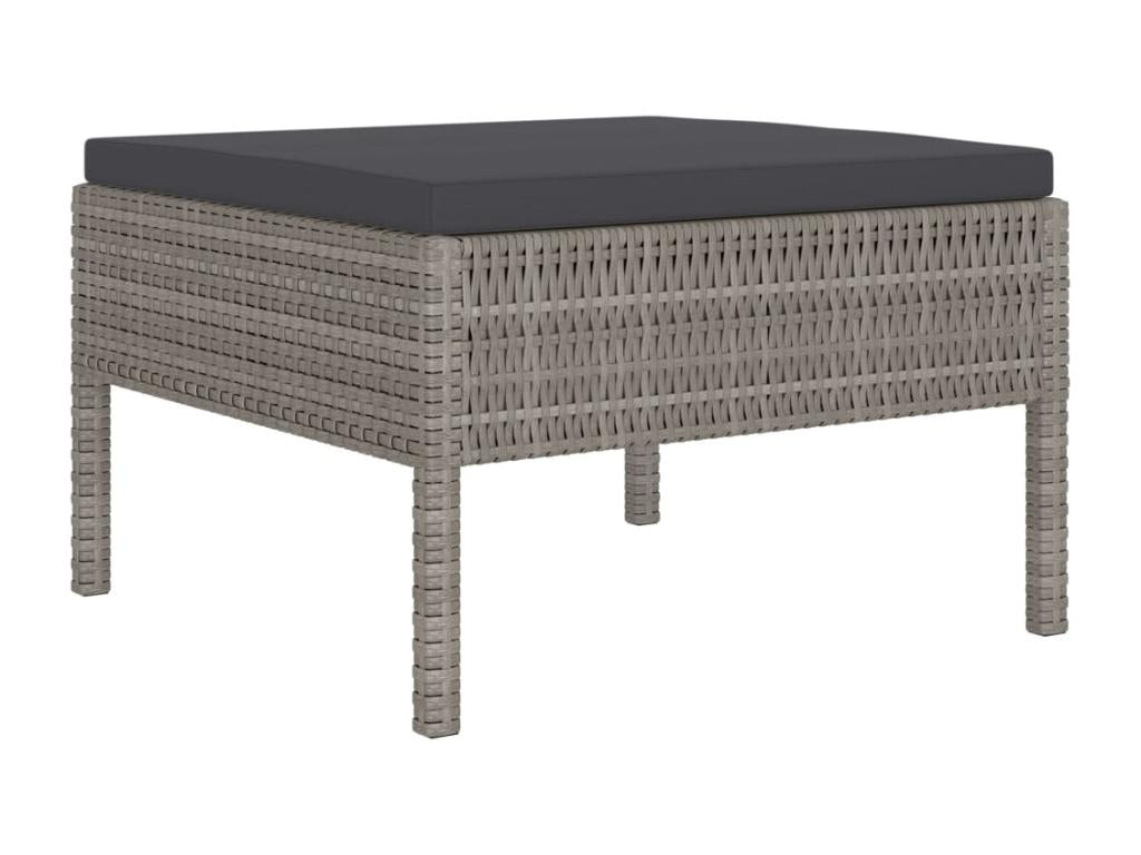 Salon de jardin 4 pcs avec coussins Résine tressée Gris 15 BFWF14739