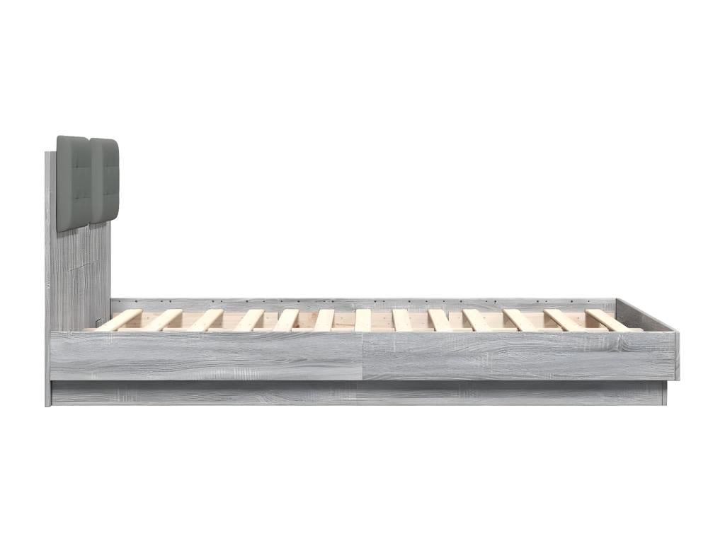 Cadre de lit sans matelas Lumenao gris 135x190 cm KKZH07091