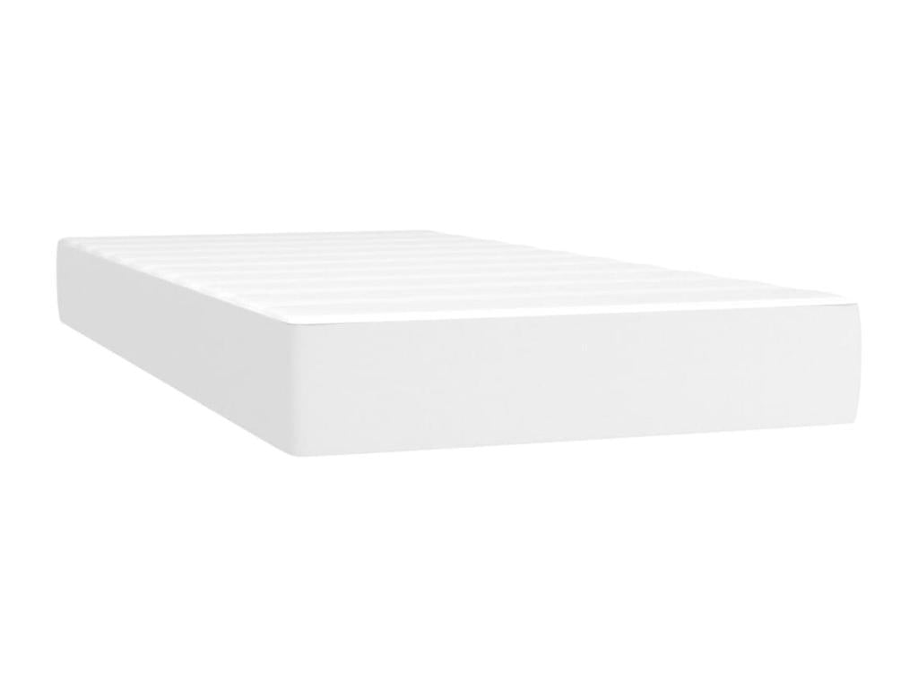 Sommier à Ventoriq de lit avec matelas Blanc 90x200 cm Similicuir LAHW62792