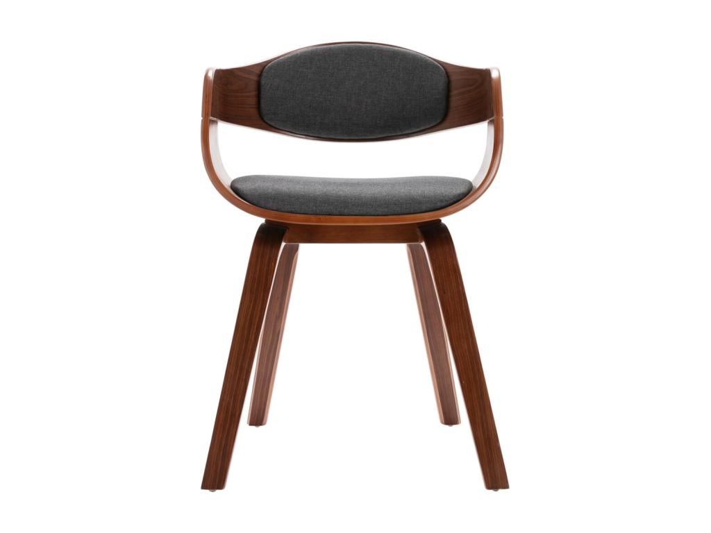 Chaises à manger lot de 2 bois courbé et tissu gris CMLF64052