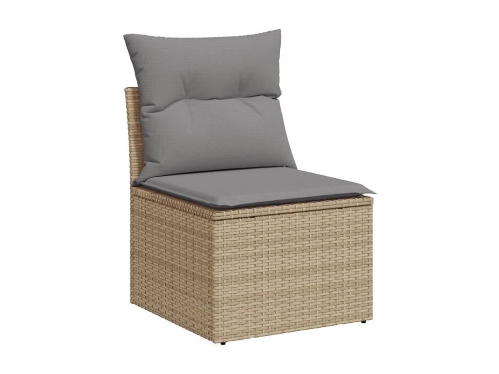 Salon de jardin avec coussins 9 pcs beige résine tressée XZJL96101