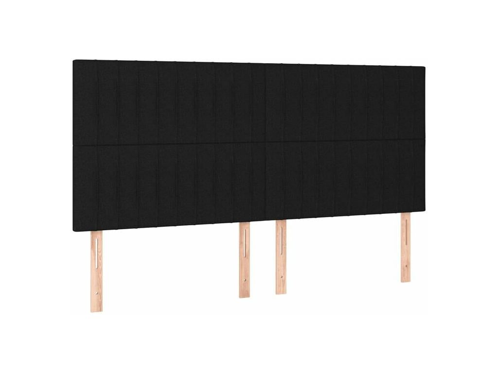 Sommier à Lumière de lit avec matelas Noir 200x200 Tissu NMBD31258