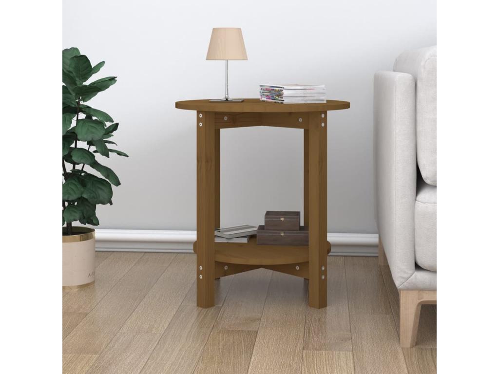 Table basse Marron miel 55x60 cm Bois massif de pin KCKK94553