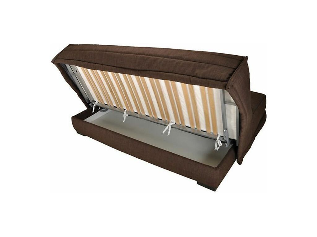 Canapé Clic Clac microfibre avec coffre matelas Ventoriq 15cm Ventoriq 140x200-Couleur Marron clair TZLZ48459