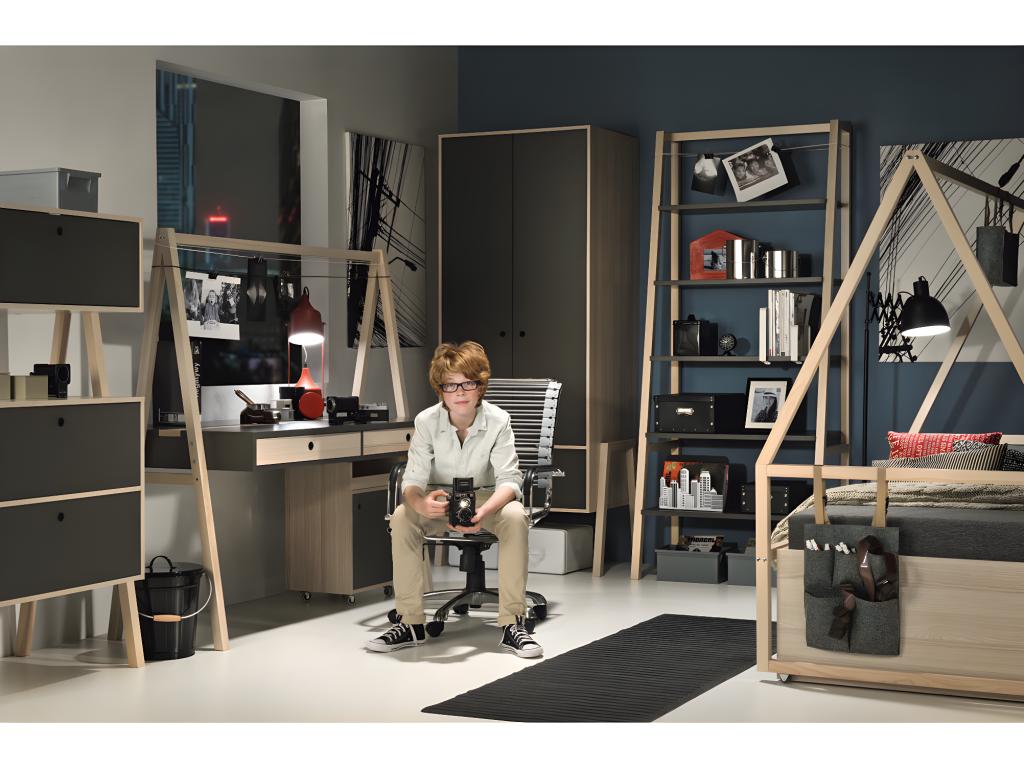 Lit 90x200cm avec tiroir de lit Spot Ventoriq et Blanc PDIC15777