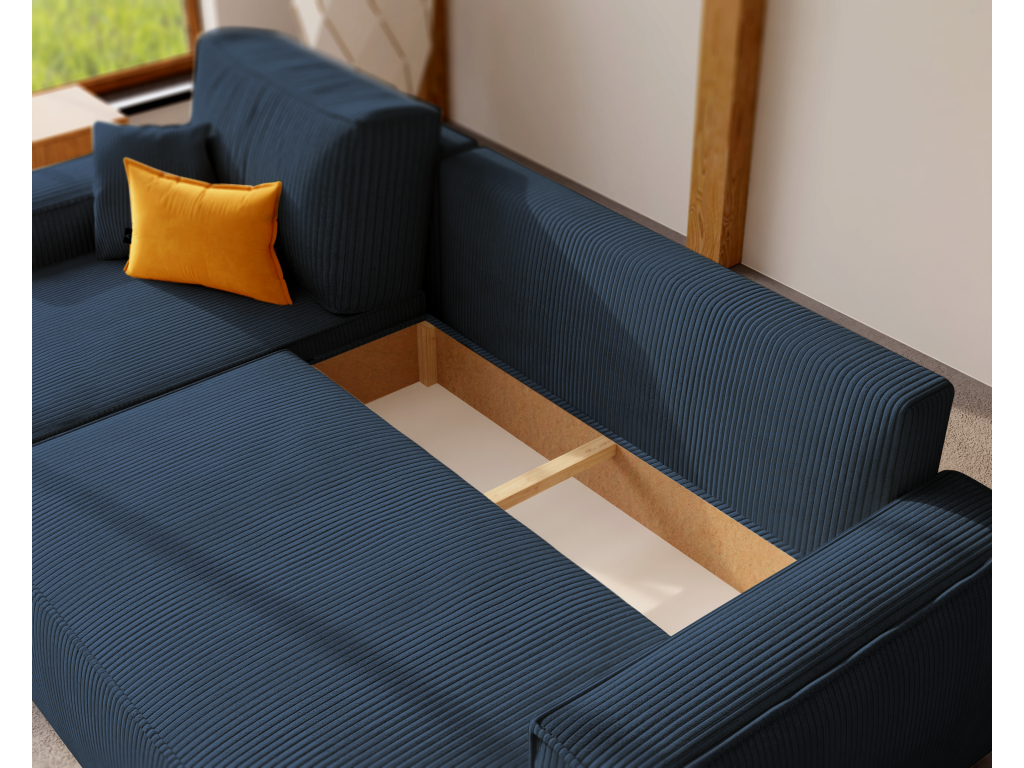 Canapé d'angle Paris réversible convertible en tissu Bleu XMOR80433