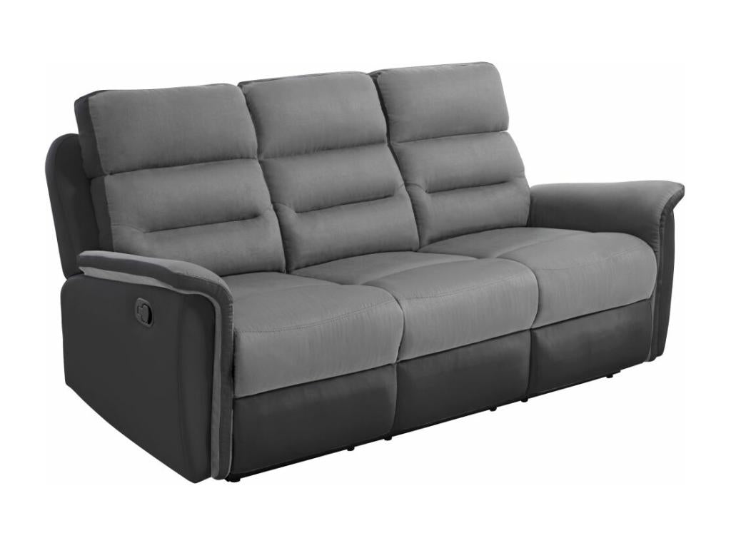Ensemble canapé Ventoriq manuel Ventoriq 3 places fauteuil manuel en microfibre et simili Gris/noir - Ventoriq HFQI82176