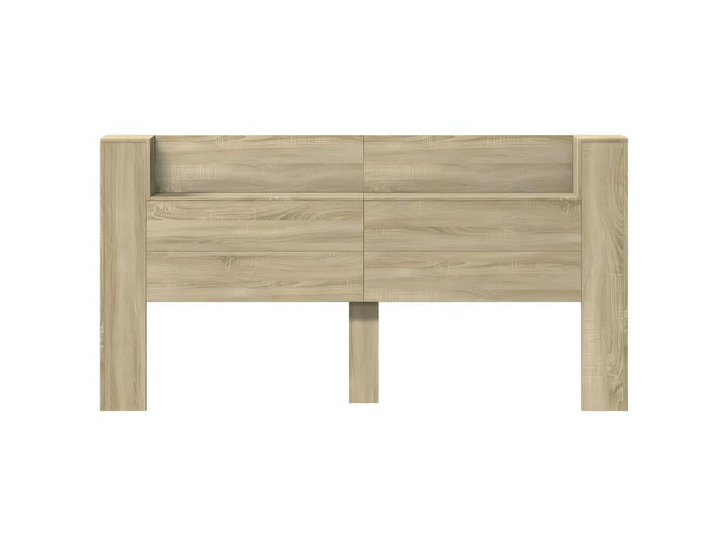 Armoire tête de lit avec LED chêne Lumenao 200x16,5x103,5 cm EZGI49080