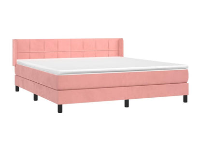 Lit à sommier tapissier avec matelas Rose 160x200 cm Velours ICPL36339
