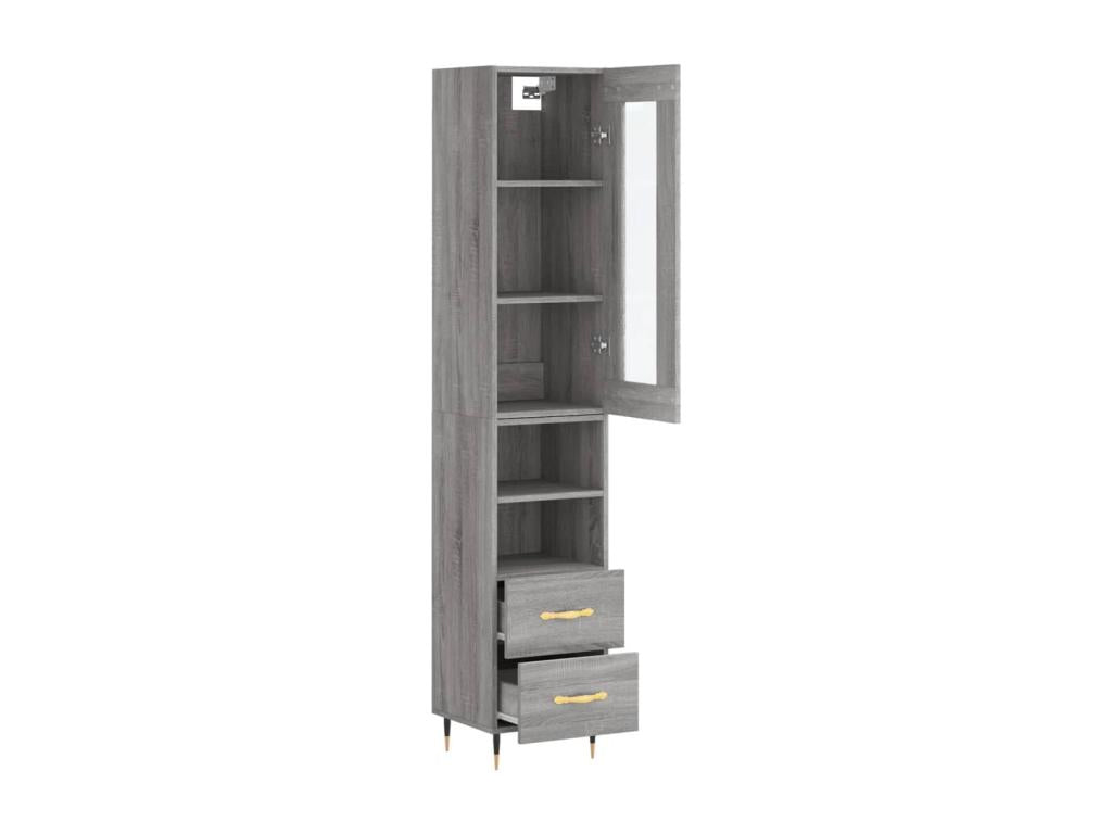 Buffet haut Ventoriq gris 34,5x34x180 cm Bois d'ingénierie ERZY48391