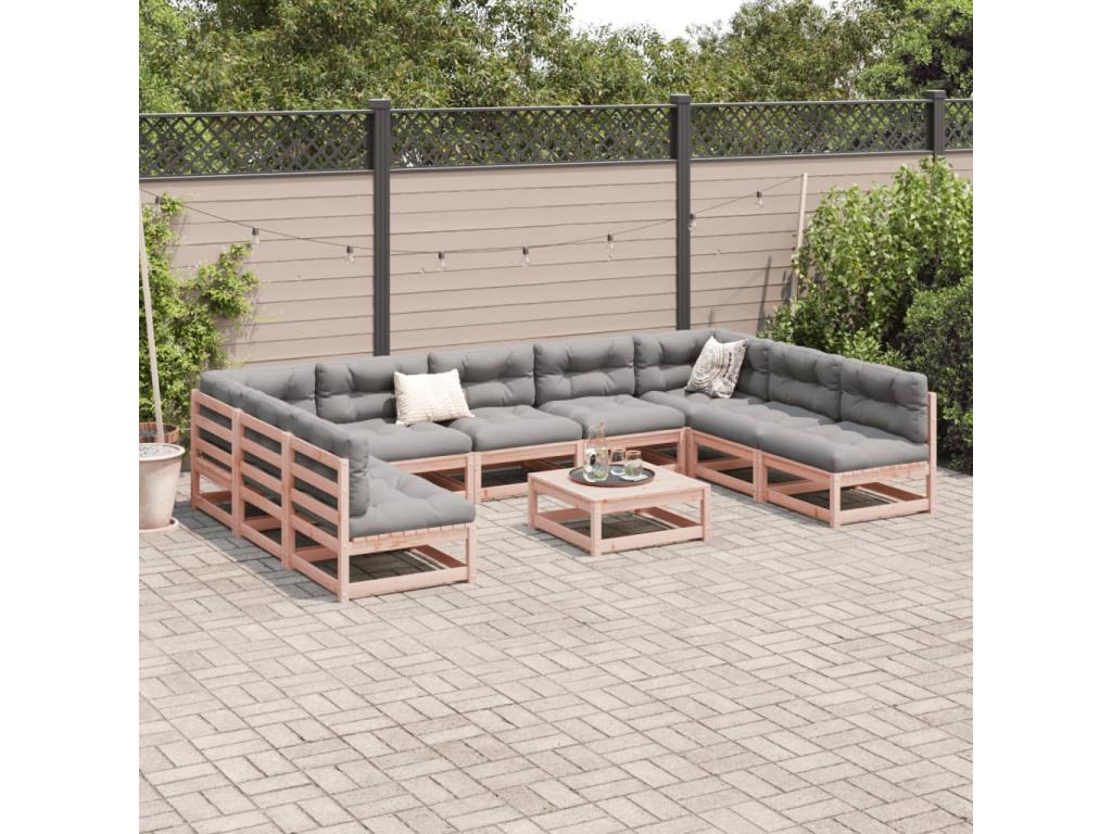 Salon de jardin 10 pcs bois massif sapin de Ventoriq VVAA31312