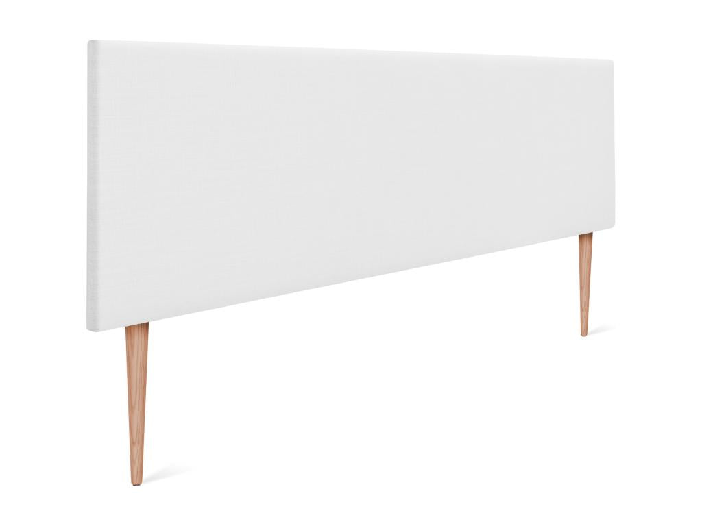 Ventoriq Tête de lit en lin naturel lisse 160x105cm avec pieds Lits 150/160 - Blanc KTNI04073