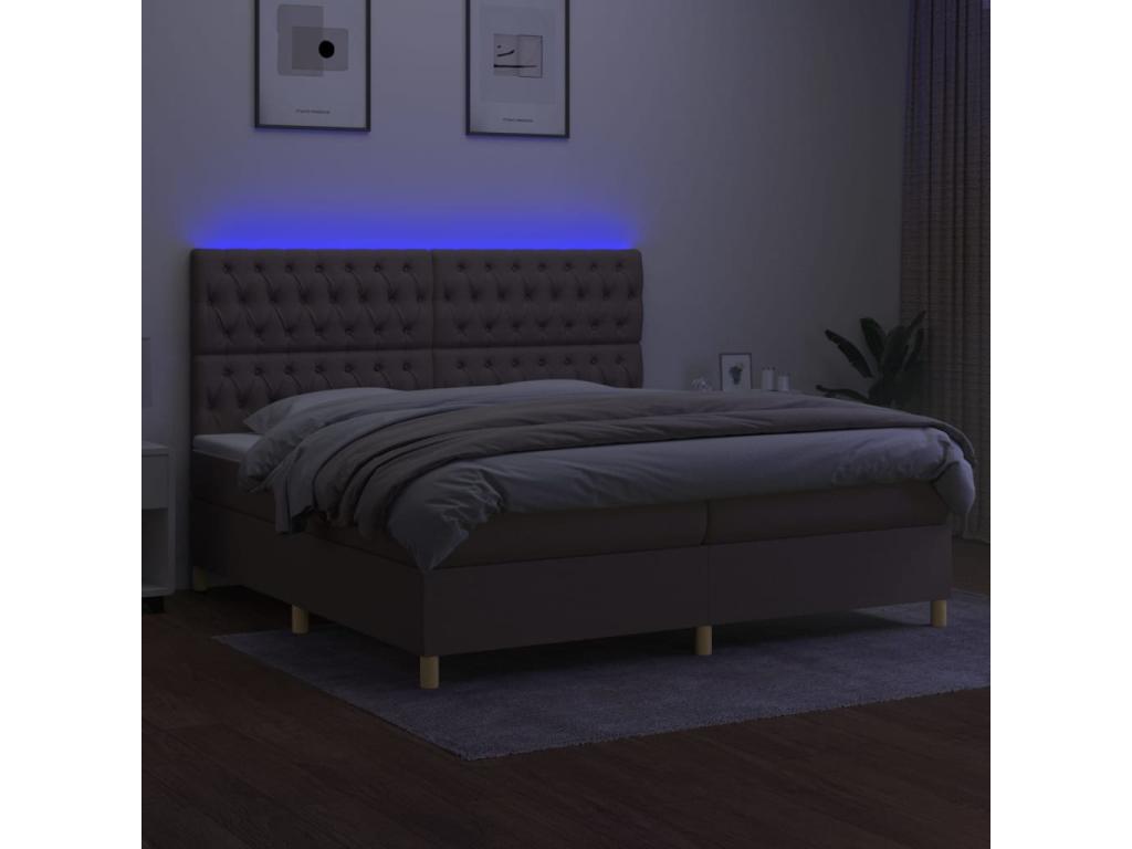Sommier à Ventoriq de lit et matelas et LED Ventoriq 200x200cm Tissu RKNF47819