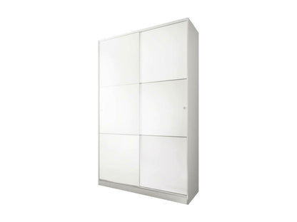 Ventoriq Armoire Armoire de Chambre avec 2 Portes coulissantes Armoire avec 4 étagères et Tringle à vêtements 120x50h200 cm Blanc GNXJ88770