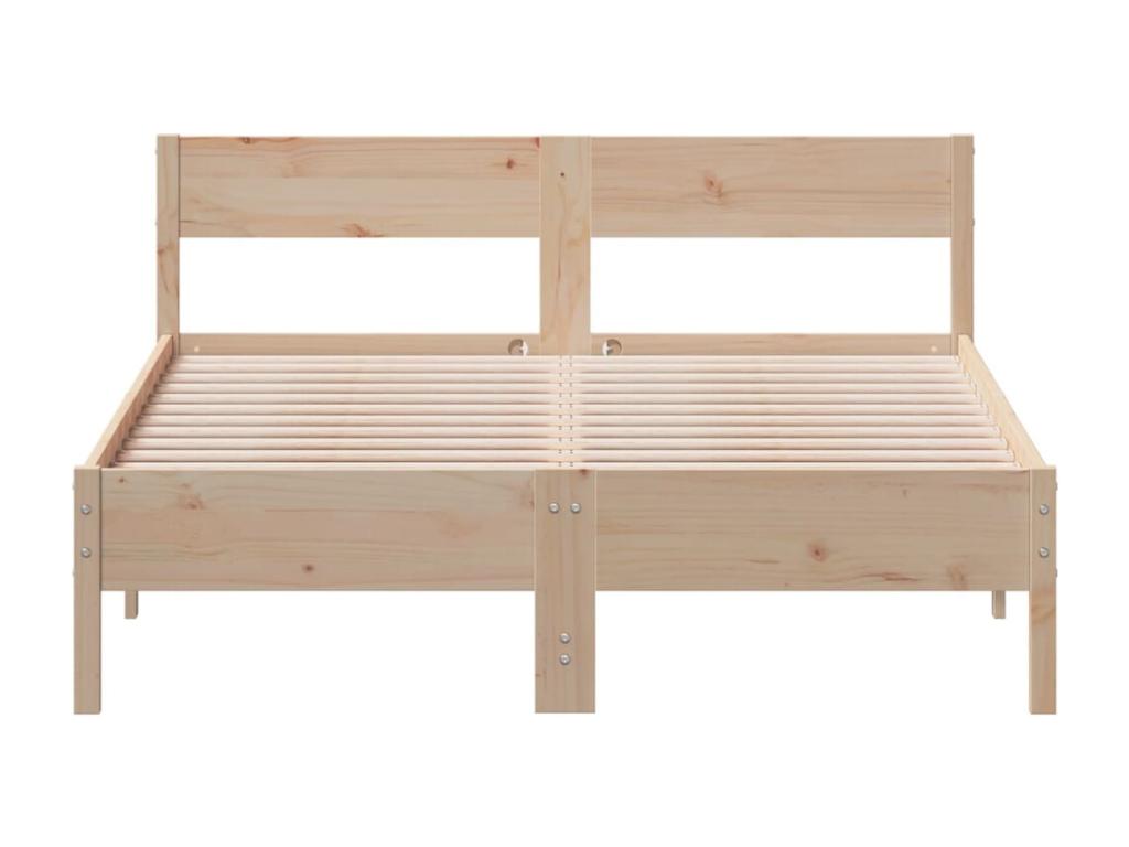 Cadre de lit sans matelas 120x190 cm bois de pin massif KQQY12326