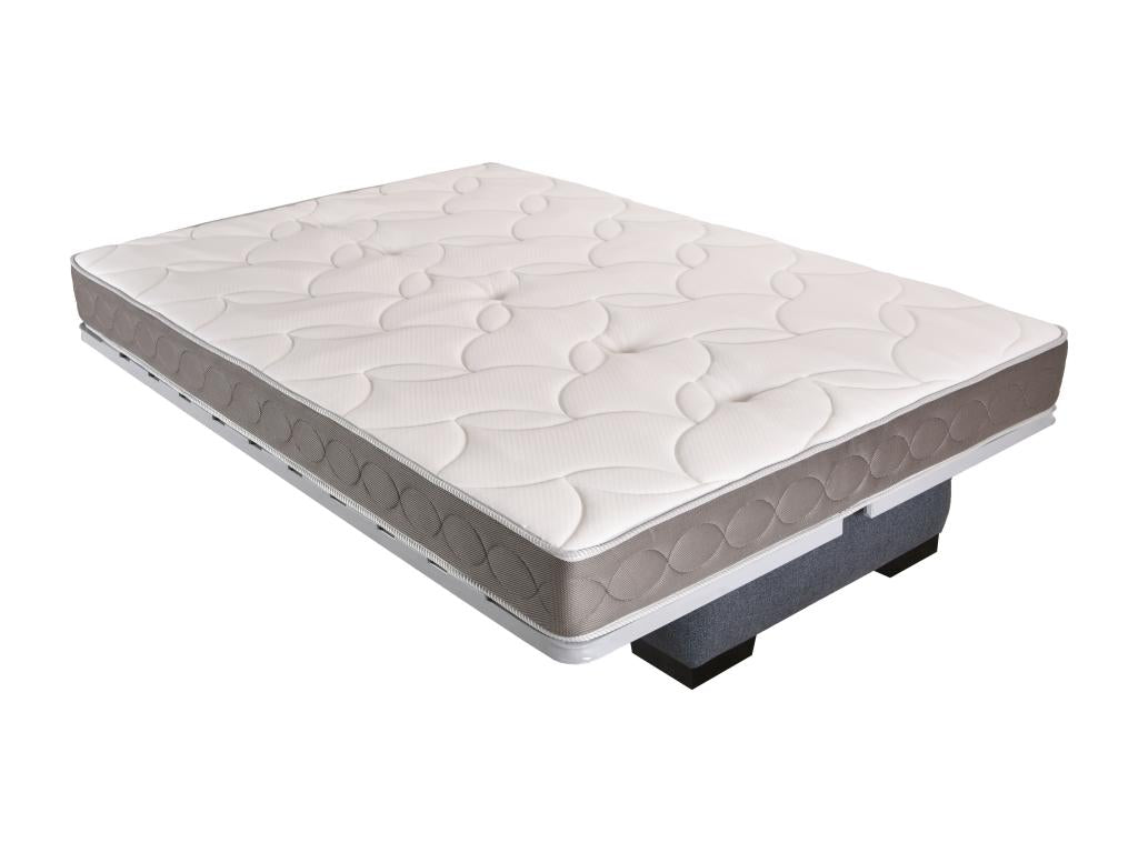 Canapé clic clac tissu avec rangement matelas Sofaconfort 17cm Ventoriq 193cm-Couleur Gris foncé chiné BEDS92173