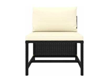 Salon de jardin 11 pièces avec coussins Résine tressée Noir BOHF80496