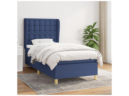 Sommier à Lumière de lit avec matelas Bleu 90x200 Tissu OXVY01366