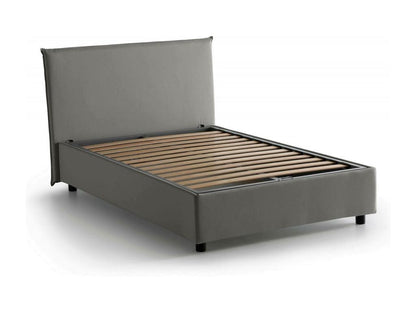 Lit double Ventoriq lit coffre avec revêtement en tissu Made in Italy ouverture frontale adaptée pour matelas 120x190 cm gris HJVK01154
