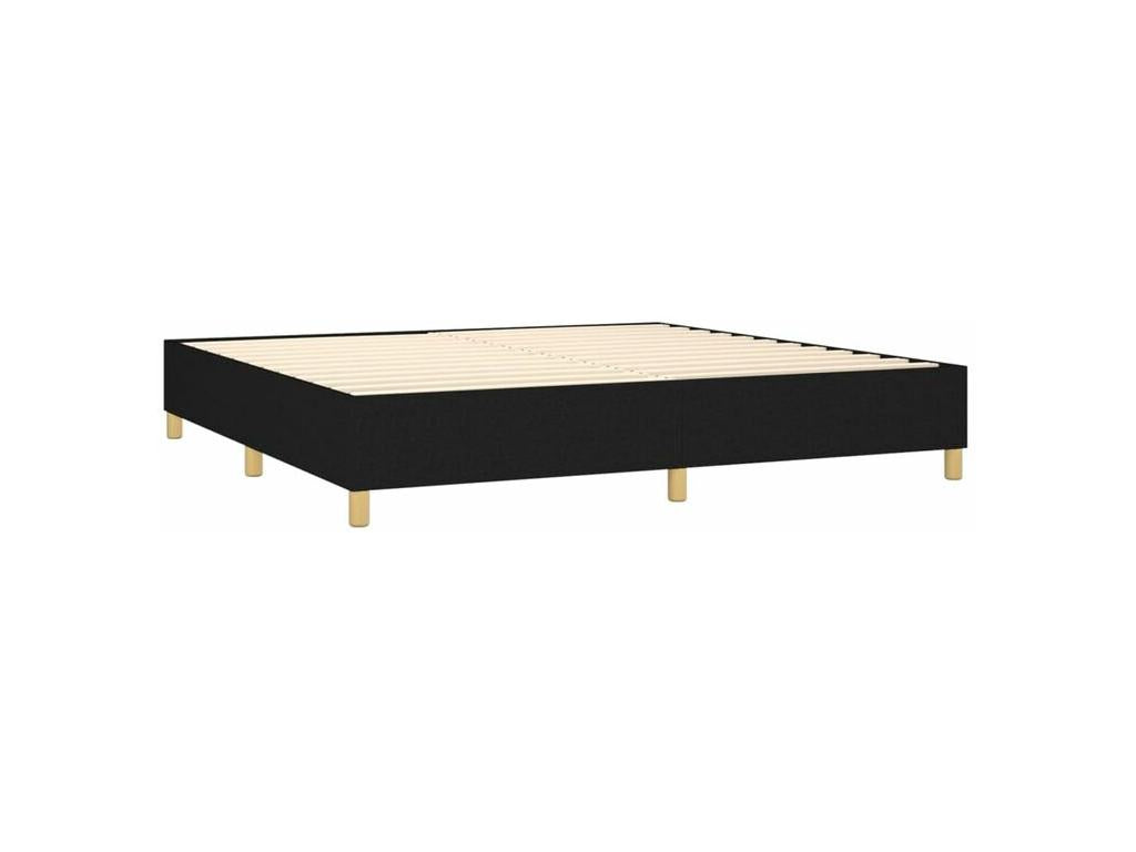 Sommier à Lumière de lit avec matelas Noir 200x200 Tissu NMBD31258
