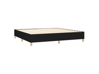 Sommier à Lumière de lit avec matelas Noir 200x200 Tissu NMBD31258