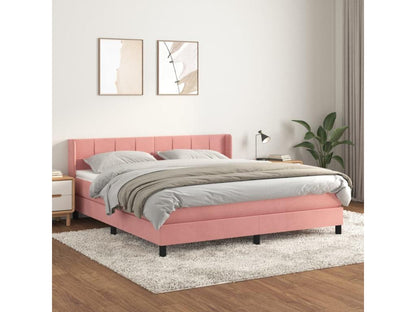 Lit à sommier tapissier avec matelas Rose 160x200 cm Velours ICPL36339