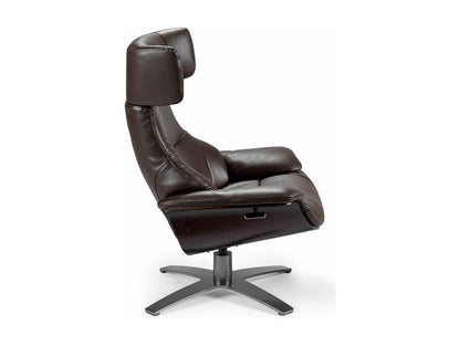 Fauteuil pivotant Ventoriq cuir avec mécanisme du dossier rabattable Ventoriq-Couleur Cuir Piel café ODSZ77527
