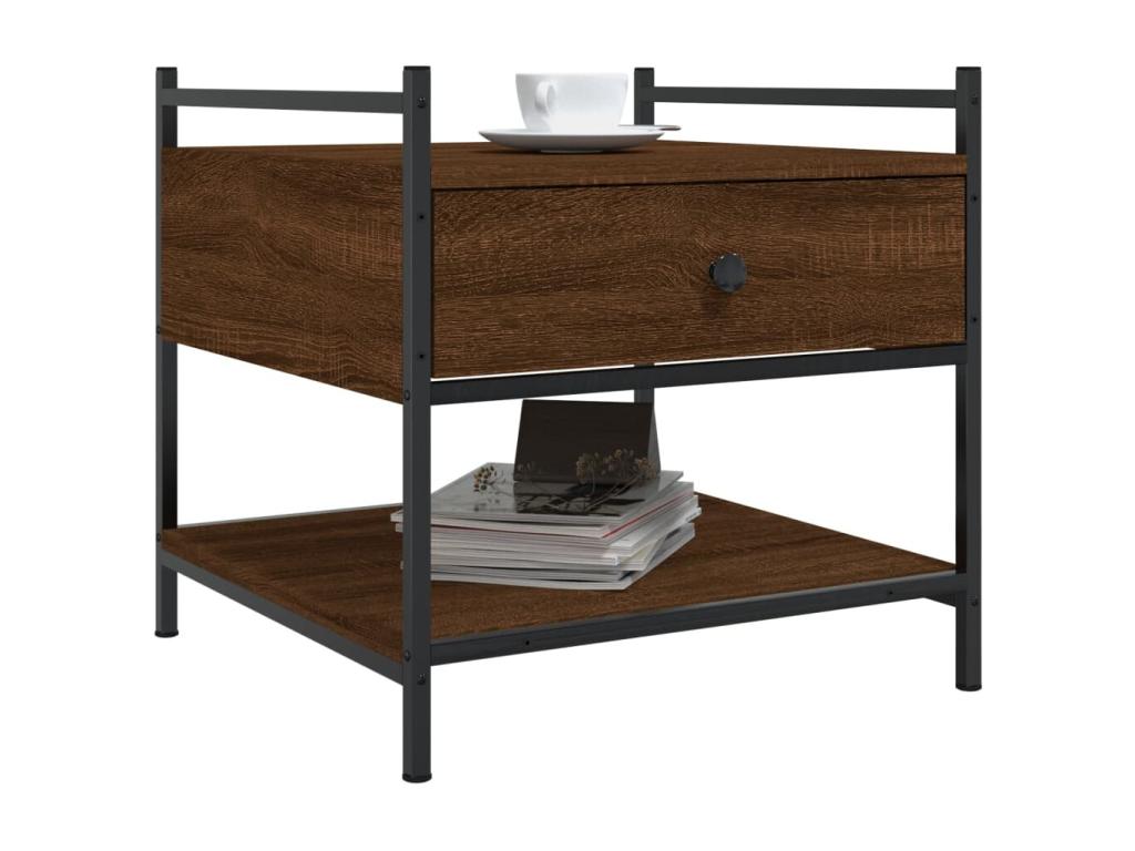 Table basse chêne marron 50x50x50 cm bois d'ingénierie RMAG86550