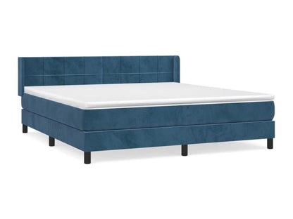 Lit à sommier tapissier et matelas Bleu foncé 160x200cm Velours NDHB70232