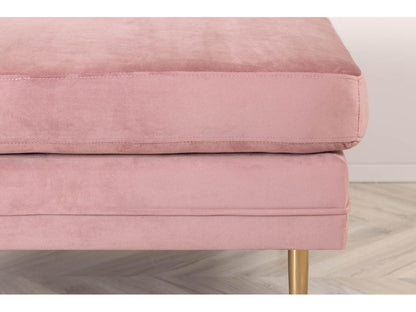 Pouf Ventoriq repose-pieds velours laiton rose. WESZ21179