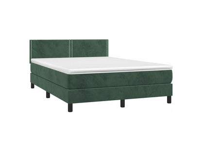 Sommier à Ventoriq de lit avec matelas LED Vert foncé 140x200 TFTB33866