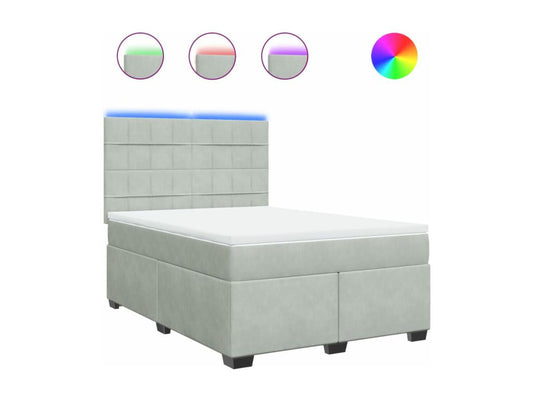 Sommier à Boislis de lit et matelas Gris clair 160x200cm Velours XZNO80855