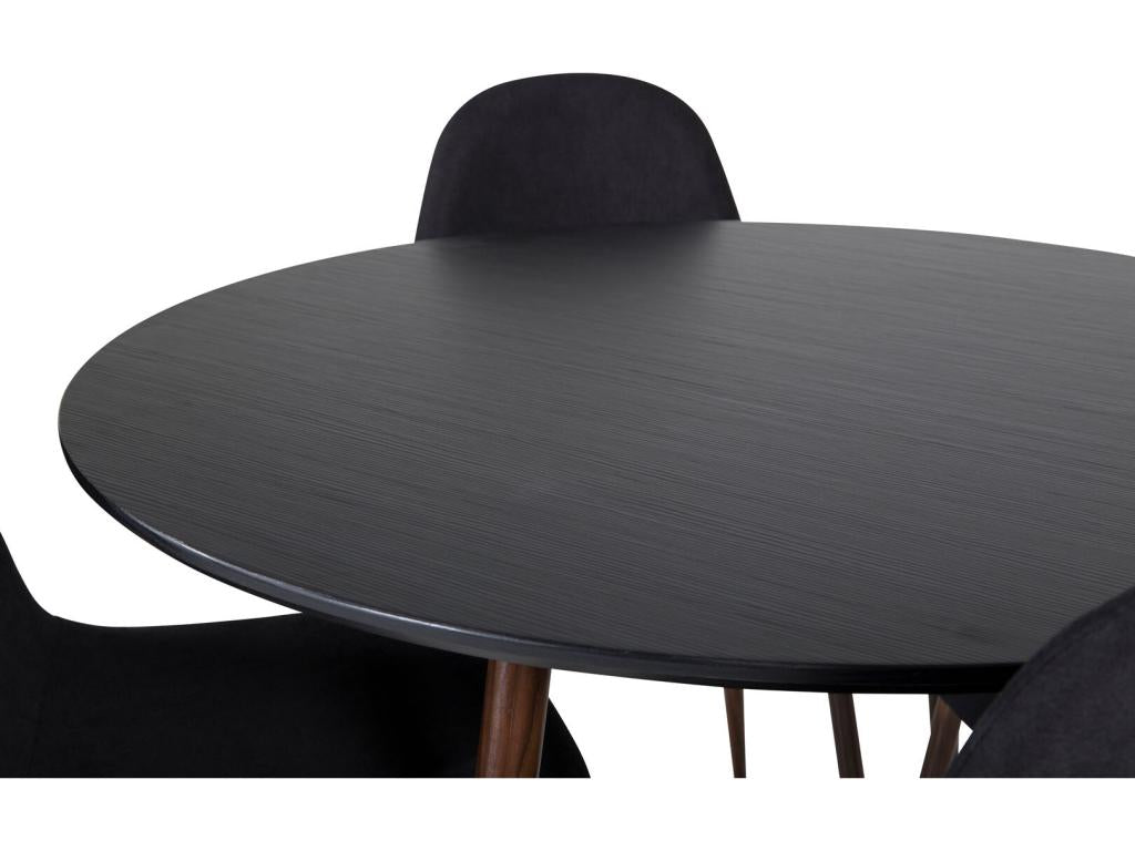 Ensemble table table noir PlazaBLWA100 et 4 chaises Ventoriq noir. DCEI71694