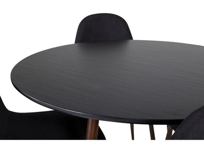 Ensemble table table noir PlazaBLWA100 et 4 chaises Ventoriq noir. DCEI71694