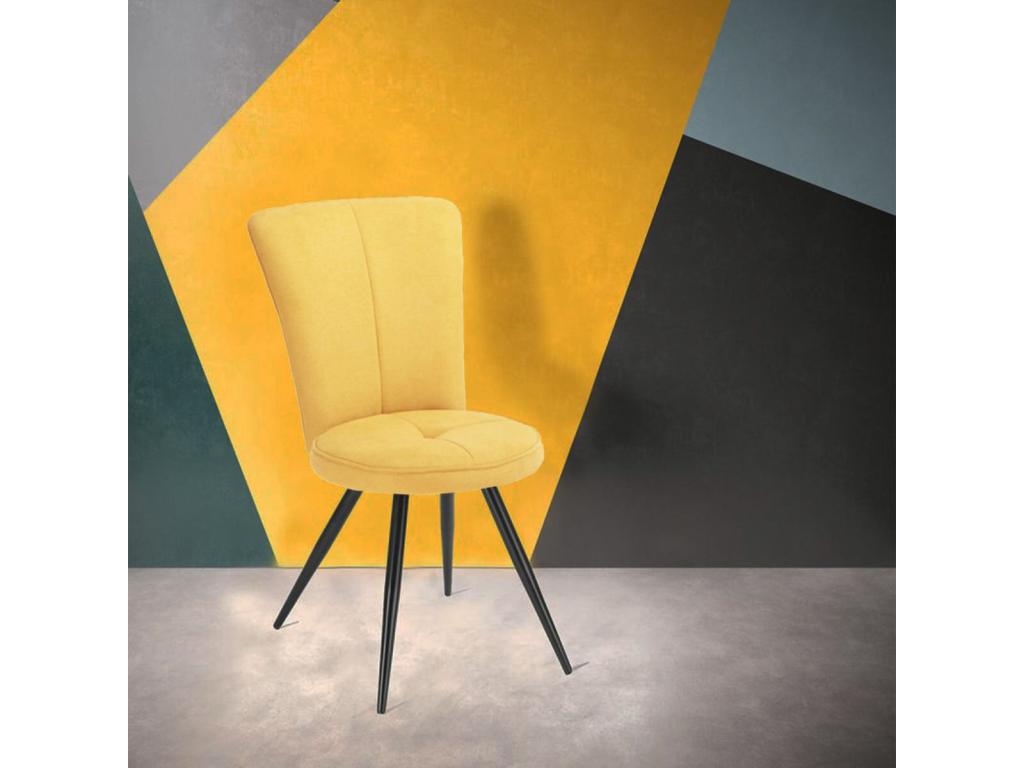 Lumenao - Lot de 2 Chaises Matelassées Jaunes QXNK28183