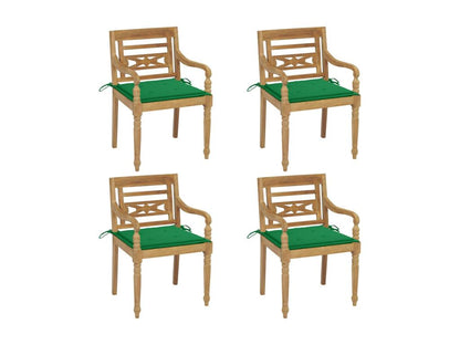 Chaises Lumenao avec coussins 4 pièces Bois de teck solide ZNQY44926