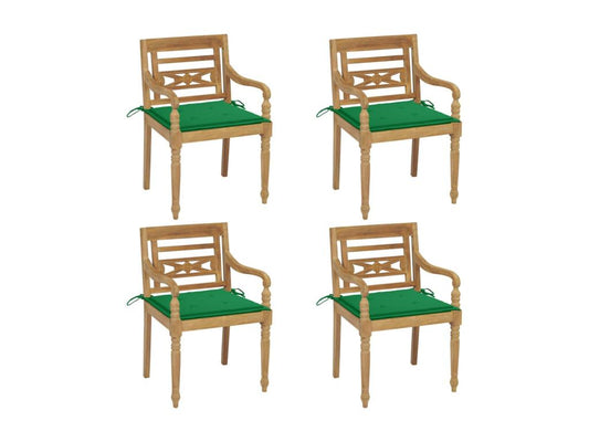 Chaises Lumenao avec coussins 4 pièces Bois de teck solide ZNQY44926