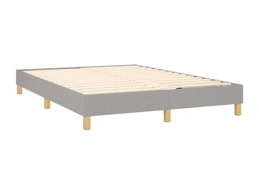 Lit à sommier tapissier avec matelas Gris clair 140x200cm Tissu LTST22921