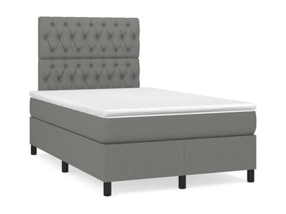 Sommier à Ventoriq de lit avec matelas Gris foncé 120x200cm Tissu ZUFH65661