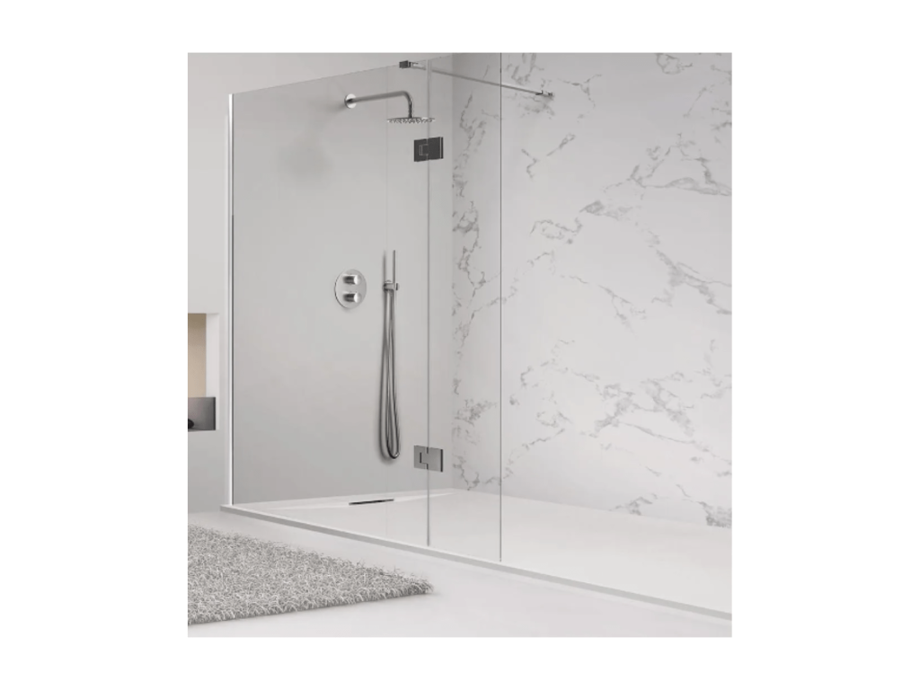 Receveur de Douche 80x130 cm Gris Ventoriq Ligne Ventoriq PLUS En Résine et Poudre de Marbre Avec Grille Latérale EN RÉSINE DE MARBRE PZOV62182