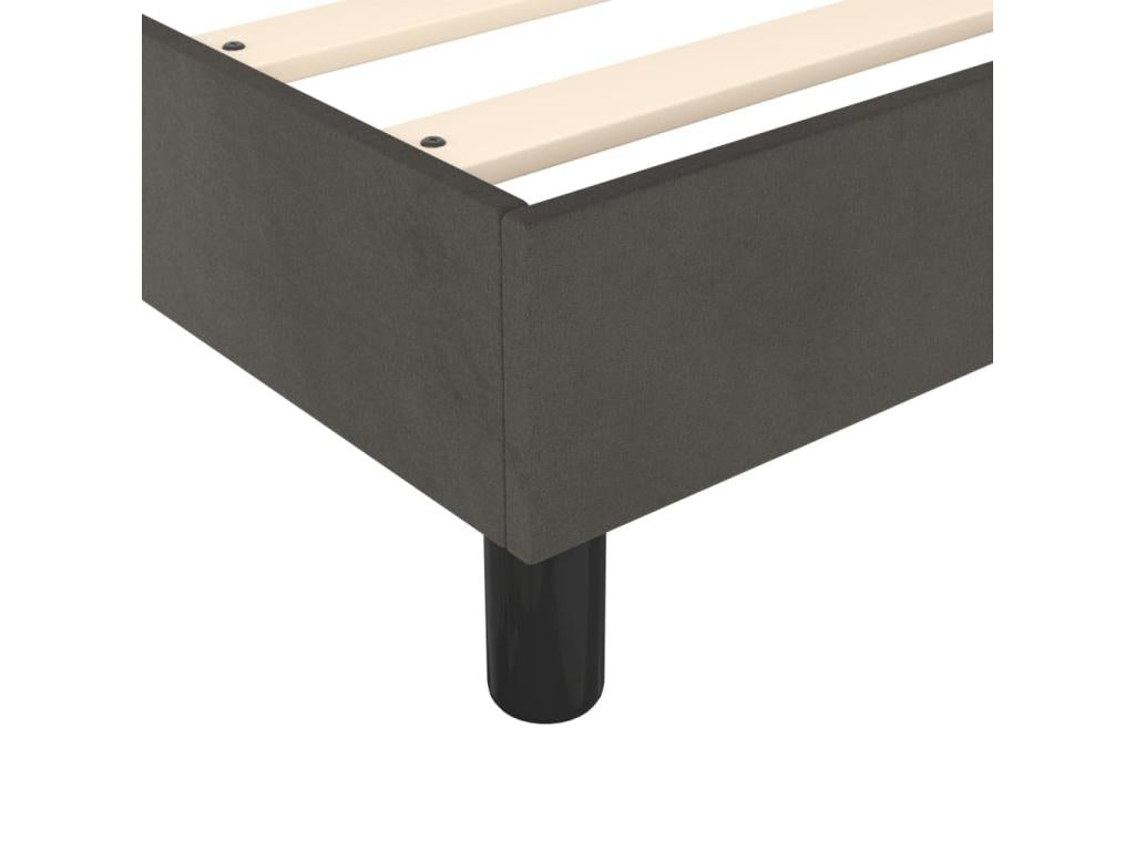 Cadre de lit sans matelas gris foncé 90x190 cm velours GINP75940
