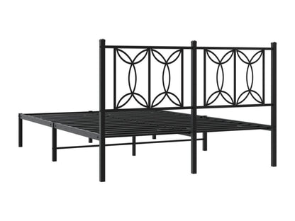 Cadre de lit métal sans matelas avec tête de lit noir 140x200cm ULVA78823