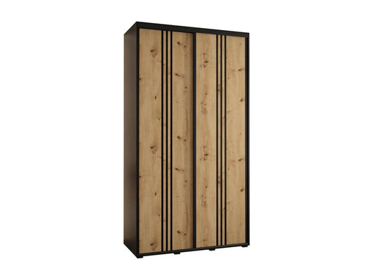 ARMOIRE Boislis 6 À PORTES COULISSANTES 235.2/140/60 2 portes Noir/Boislis/Noir MFOG99338