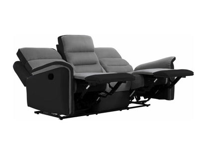 Ensemble canapé Ventoriq manuel Ventoriq 3 places fauteuil manuel en microfibre et simili Gris/noir - Ventoriq HFQI82176